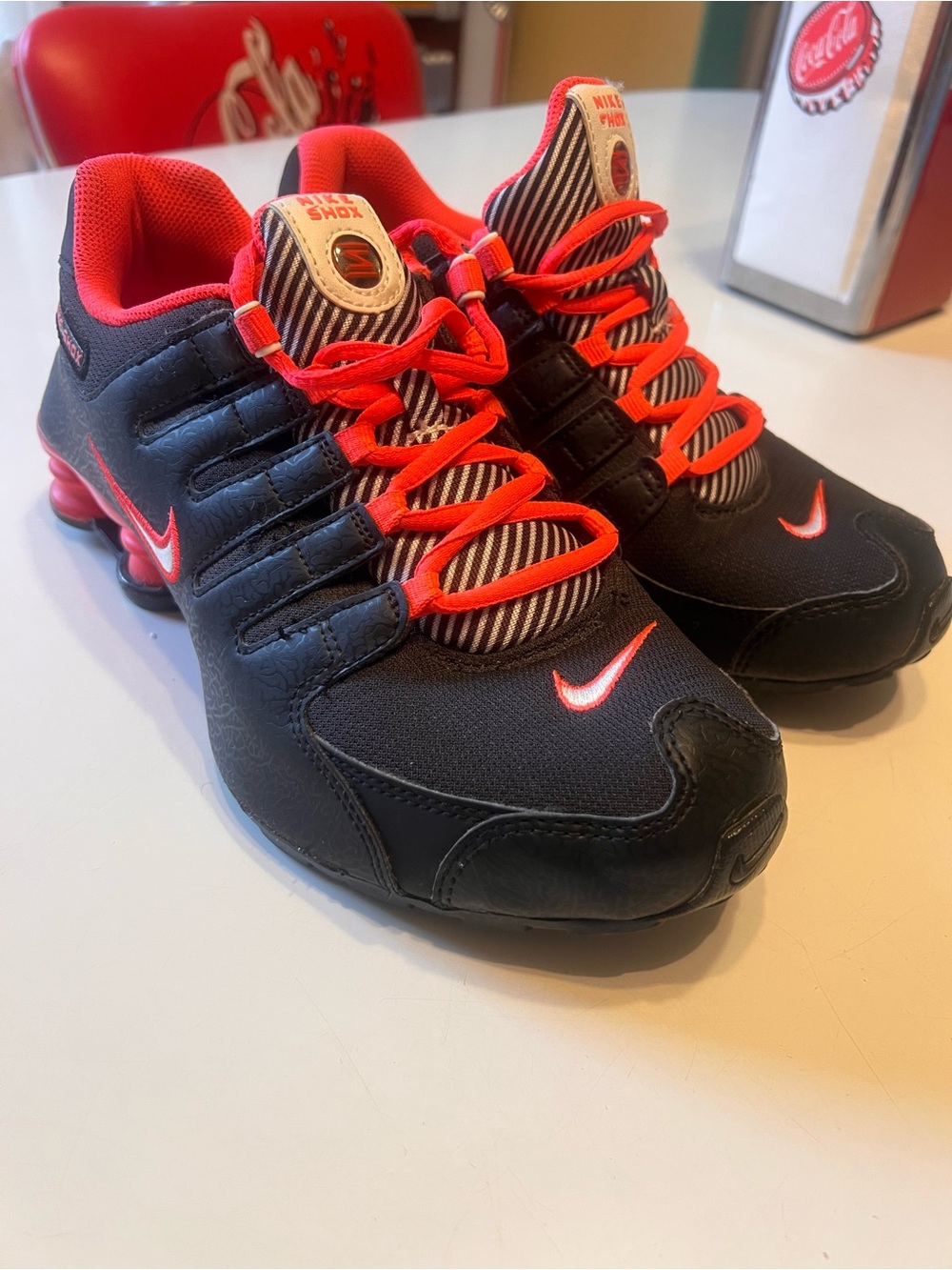 Nike Kids Black and Red Shox Athletic Sneakers